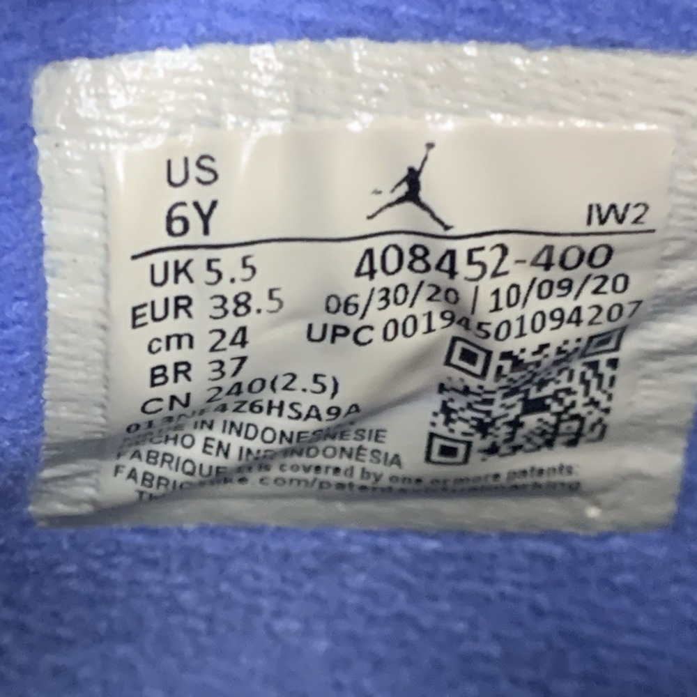 Jordan‎ 4 Retro 2021 University Blue 408452-400 Size 6Y With Box - Picture 10 of 14